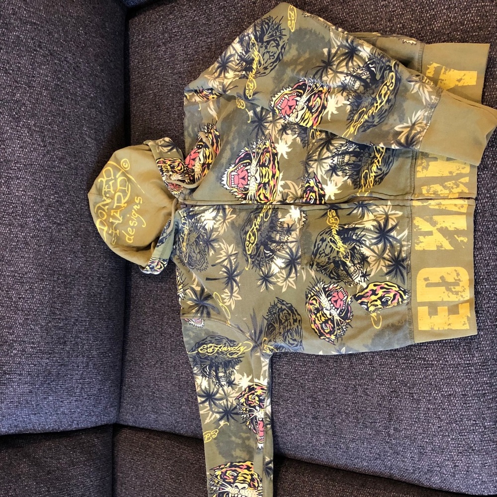 Ed Hardy tiger face hoodie